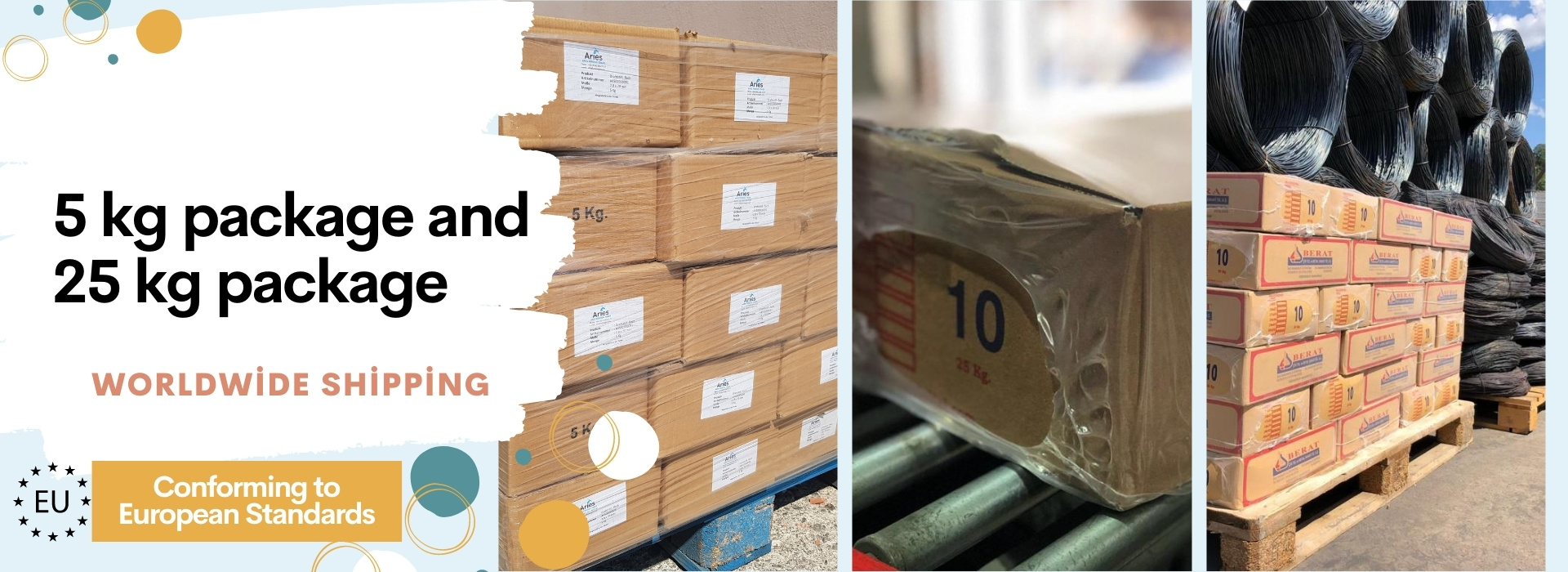 5 kg package and 25 kg package